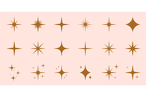 Sparkle Star Silhouette Icon Set, an Object Illustration by Vector Creator