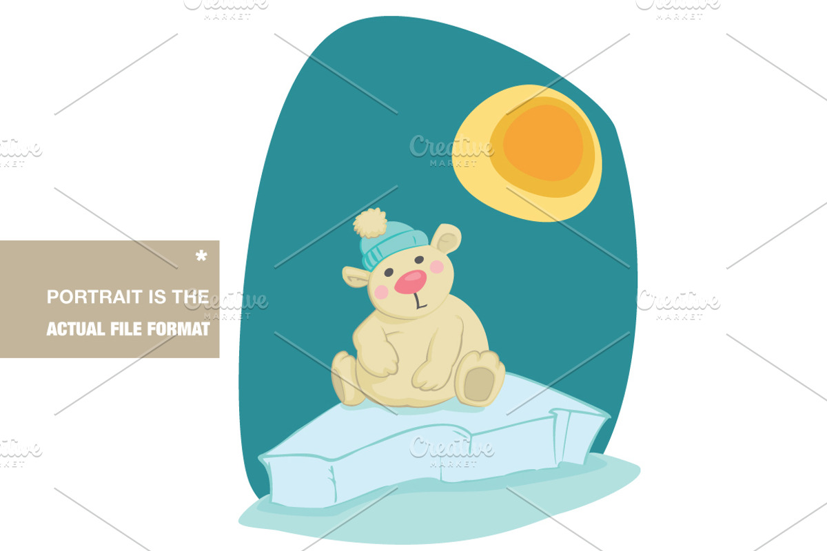 Polar Bear on Iceberg (Vector), an Illustration by Ceebee (Photo 2 of 2)