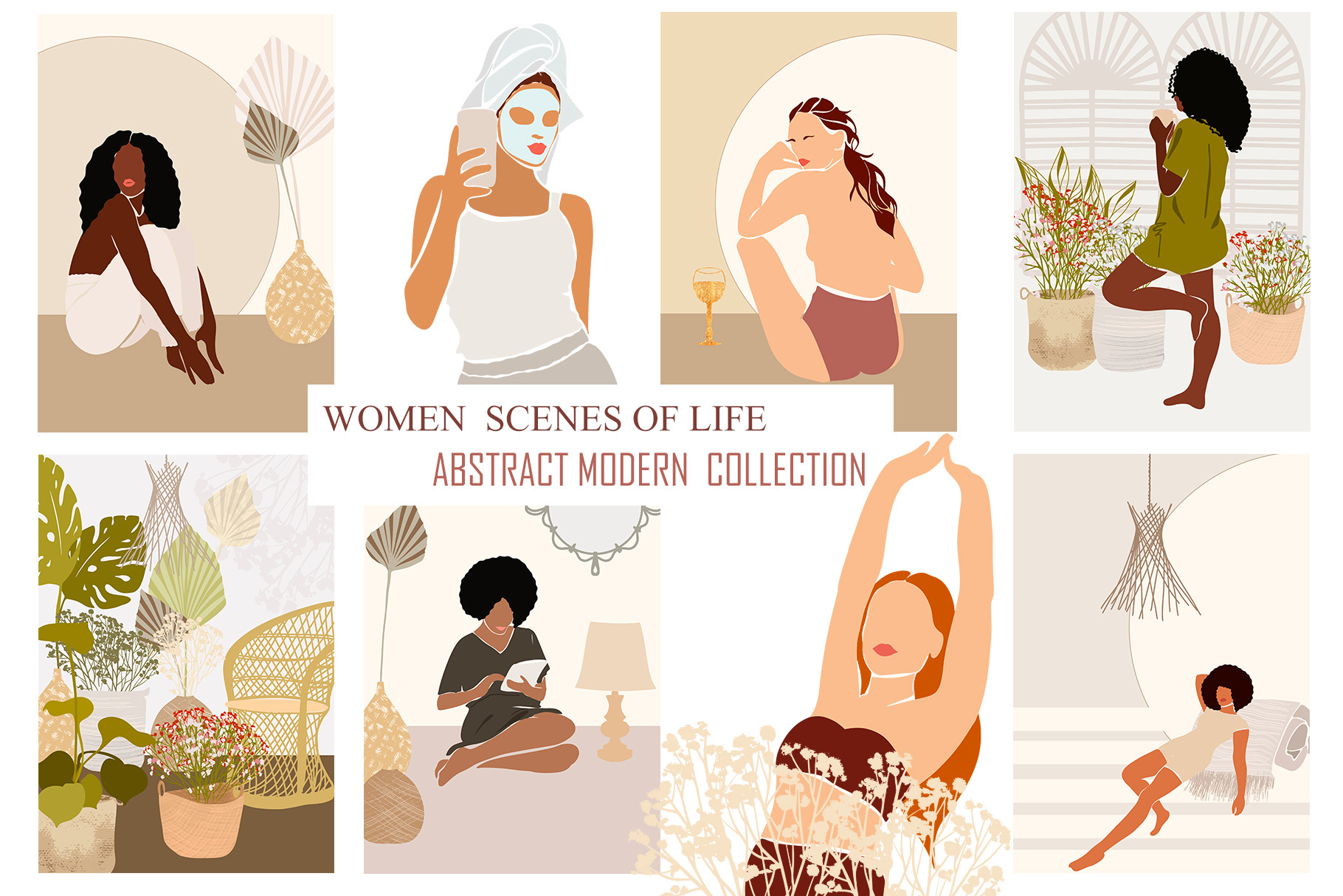 WOMEN SCENE OF LIFE BUNDLE, a Decorative Illustration by ArtOLB