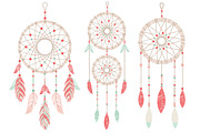 Mint & Coral Dreamcatcher Clipart, an Illustration by Amanda Ilkov (Thumbnail 3 of 4)