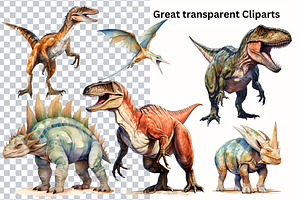 Dinosaur Clipart Watercolor PNG