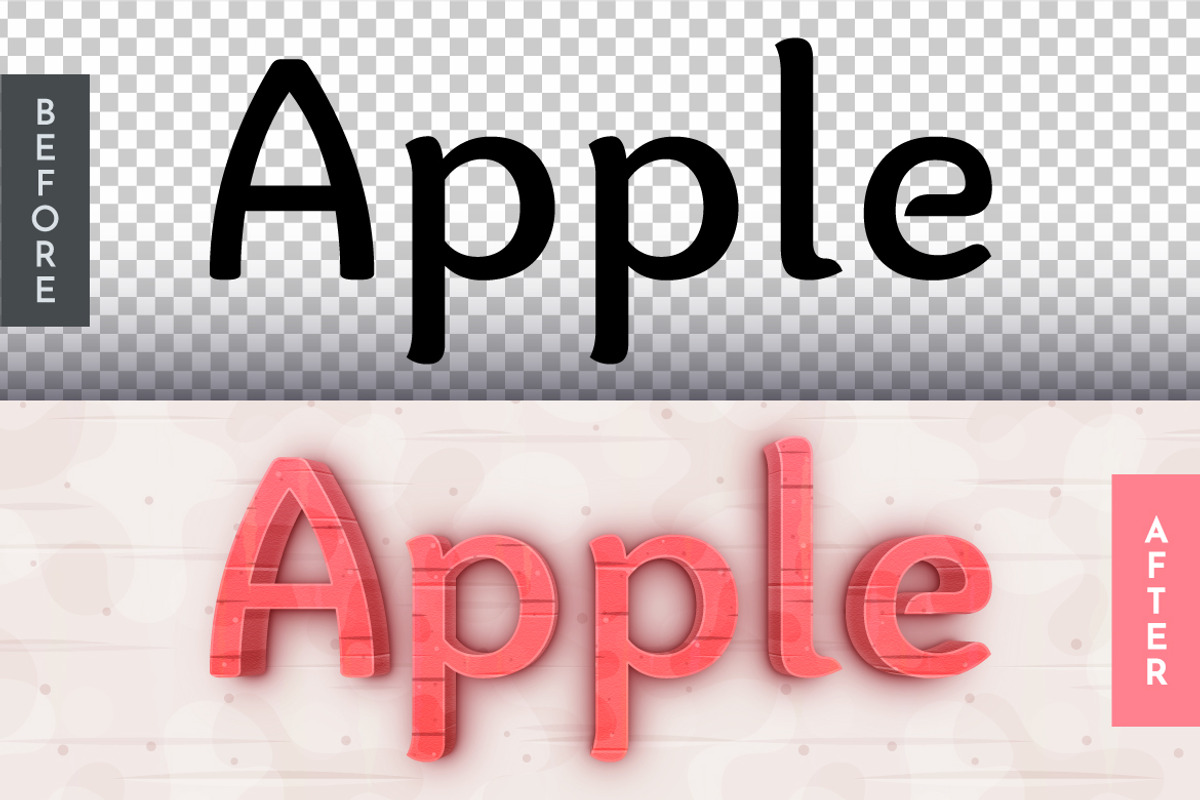 3D Apple Editable Text Effect, a Layer Style Add-On by rwgusev (Photo 2 of 7)