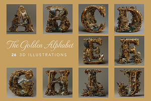 The Golden Alphabet, a Decorative Illustration by Typedreams.site