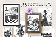 160 Cottagecore Linocut Collection, an Object Graphic by DariSmartArt (Thumbnail 6 of 20)