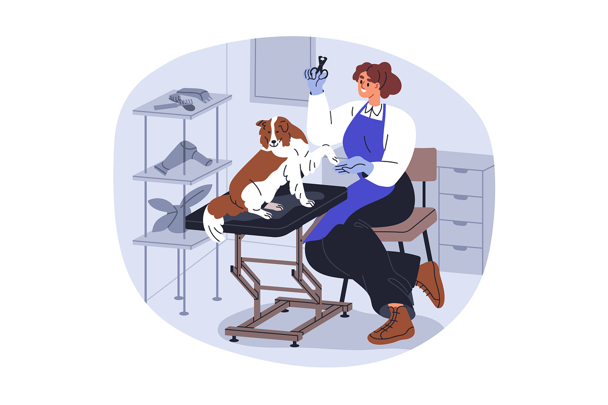 Dogs, cats in pet grooming salon set, an Animal Illustration by Good Studio (Photo 11 of 11)
