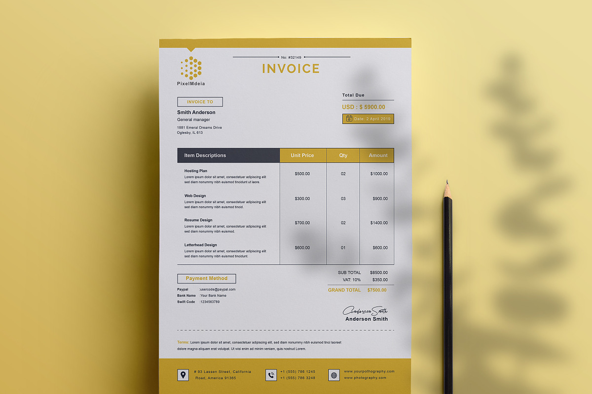 Invoice, a Stationery Template by TelaTemplates (Photo 2 of 10)