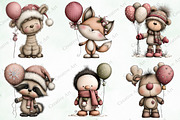 Christmas Animals With Balloon, an Illustration by Creative Art (Thumbnail 5 of 10)