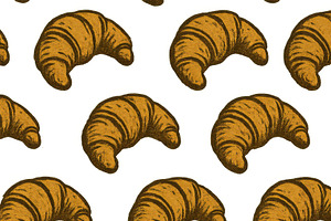 Croissant pattern with isolated png, an Illustration by Dvoevnore photos