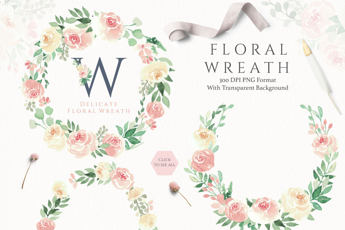 Blush Florals & Greenery Leaves, a Decorative Illustration by Momo Studio (Photo 10 of 15)