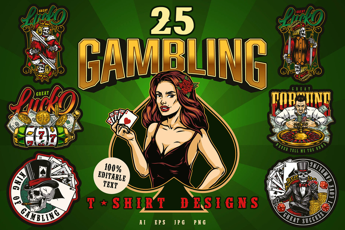 Gambling t-shirt designs, a Branding & Logo Template by DGIM studio (Photo 1 of 9)