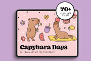 Capybara Days for Procreate, a Brush Add-On by Pencil Twist (Thumbnail 1 of 9)