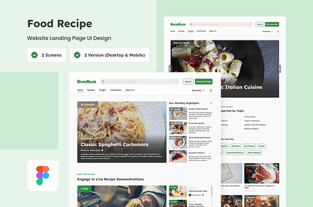 NomNom - Food Recipe Landing Page, a Landing Page Template by twinstd