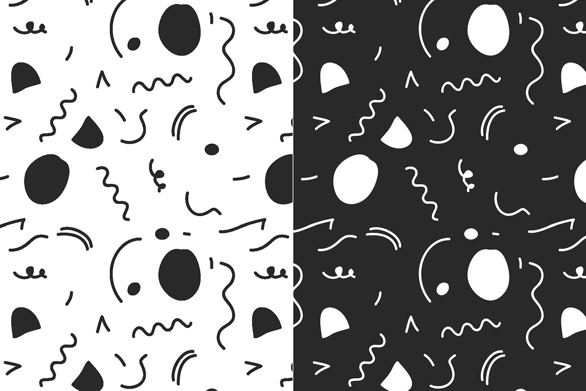 20 B&W hand drawn SEAMLESS PATTERNS, a Pattern Graphic by Studio.lize (Photo 6 of 16)