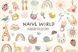 Naive word, Newborn children PNG.