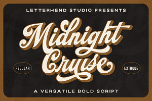Midnight Cruise - Bold Script, a Script Font by Letterhend Studio