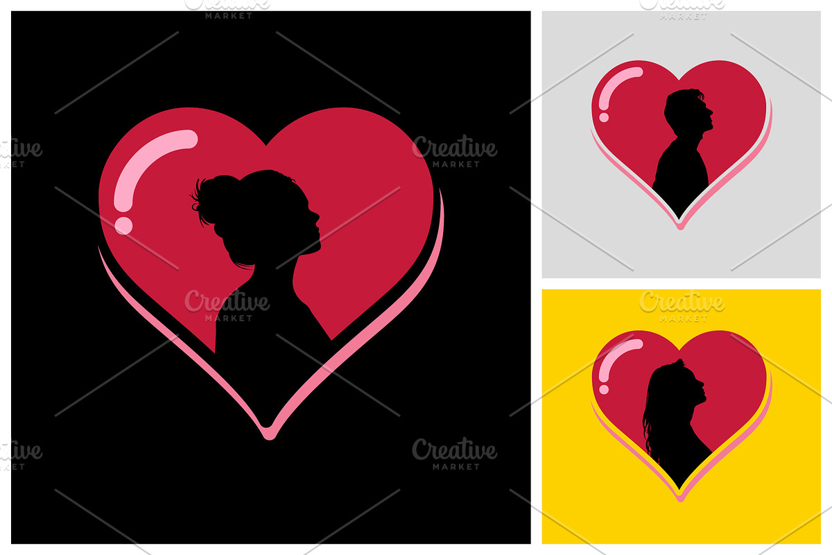 Silhouette of people in heart, a Branding & Logo Template by Atlantis X Nurman Arbai (Photo 2 of 2)