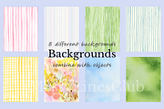 Watercolor Summer Backgrounds+Object, an Illustration by Creative Lovers (Thumbnail 3 of 6)