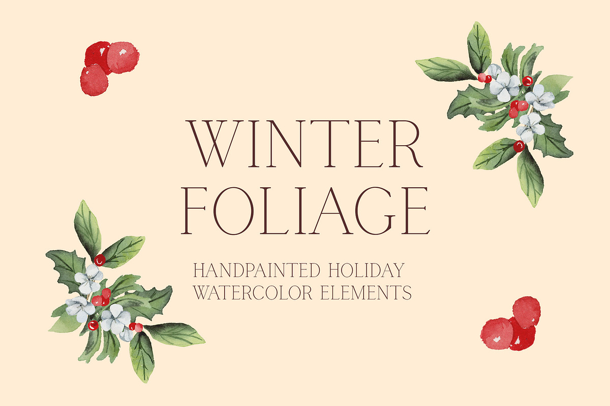 Winter Foliage Holiday Graphics, an Illustration by Lavender And Sea (Photo 1 of 4)