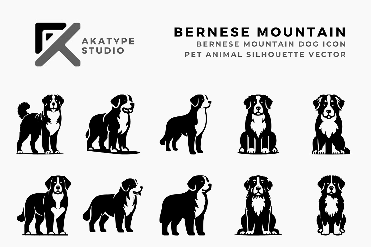 Bernese Mountain Dog Icon Vector, a Solid Icon by Akatype Studio (Photo 1 of 3)