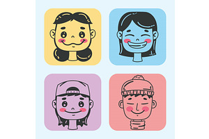 group of persons heads characters, a Person Illustration by studiogstock