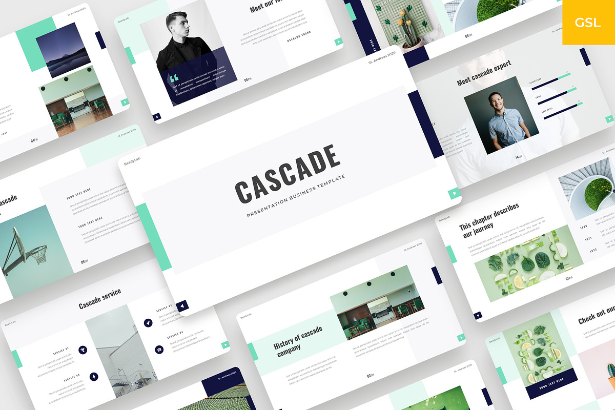 Cascade - Business Google Slides, a Presentation Template by BeadyLab (Photo 1 of 6)
