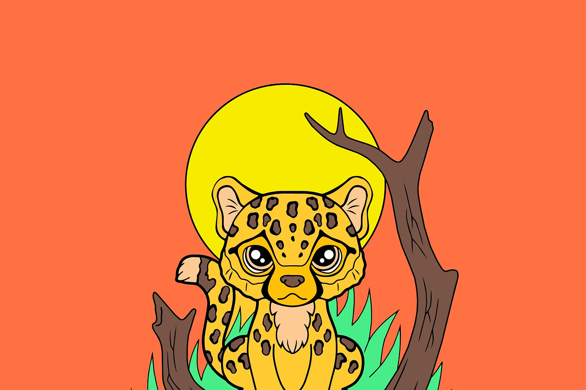 Cheetah at Sunset, an Illustration by ChandniJ1