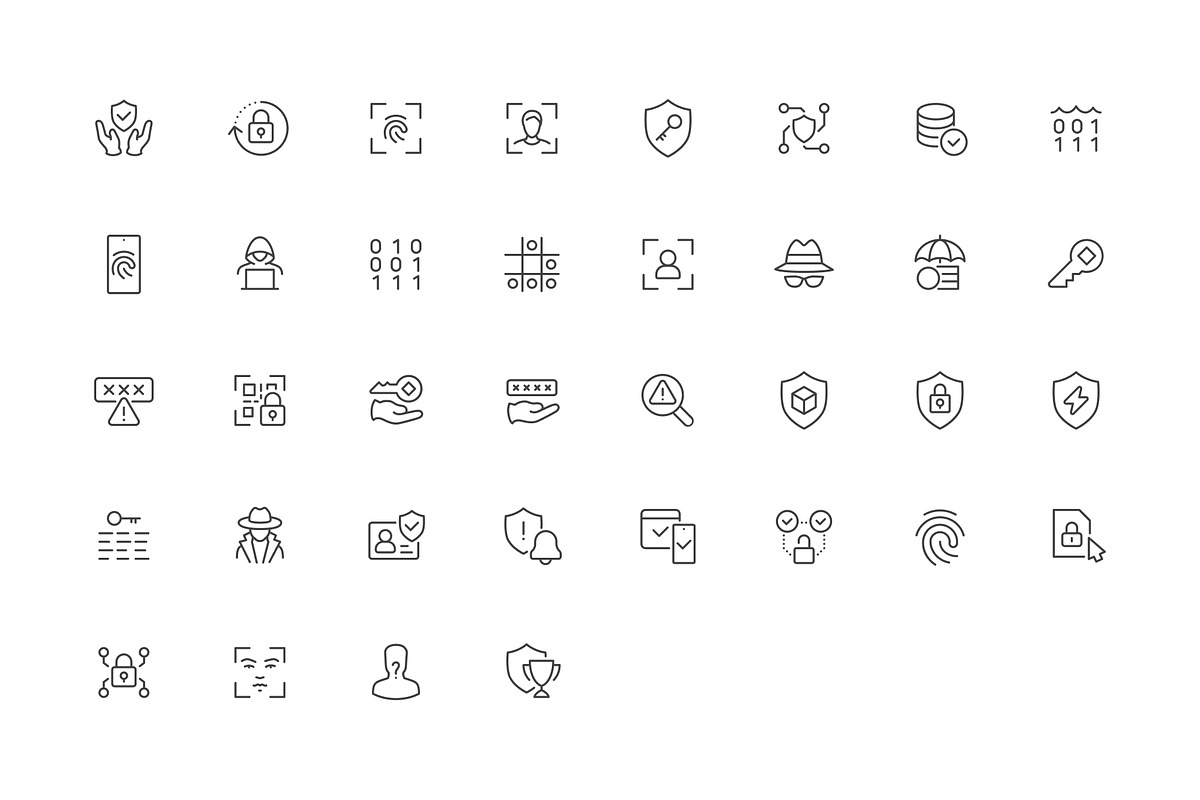Crypto Security outline icons, an Outline Icon by LAFS (Photo 2 of 3)