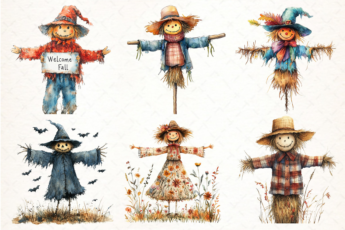 Scarecrow Clipart Autumn Fall PNG, an Illustration by Pixels.Craft (Photo 2 of 7)
