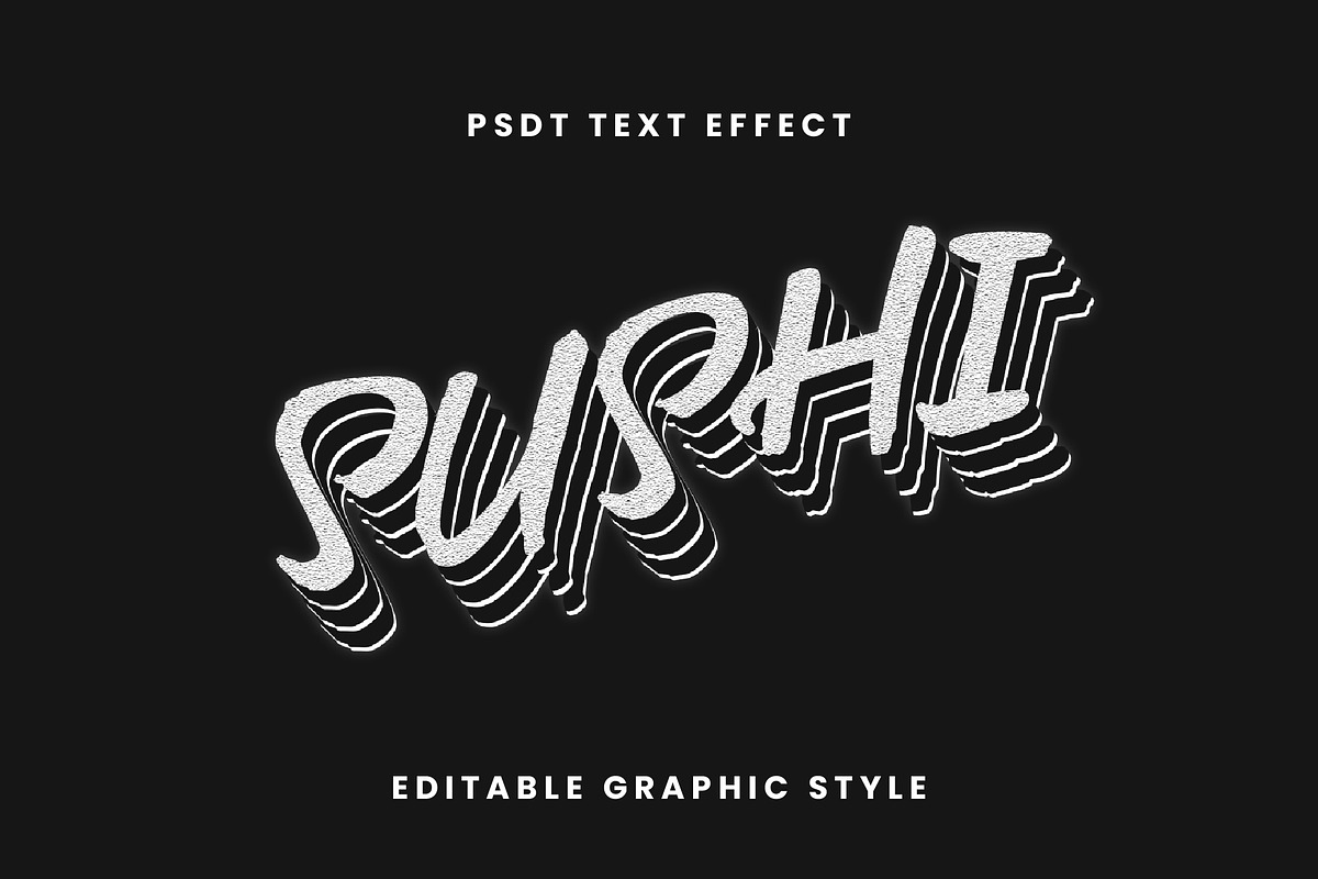 Striped Scribble Layered Text Effect