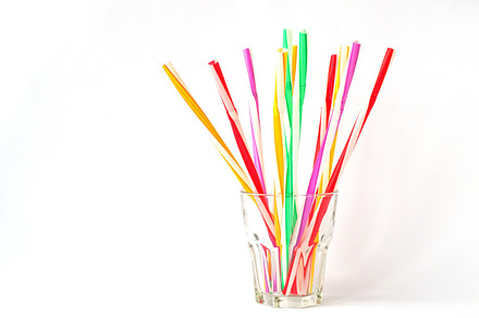 Multicolored cocktail straws