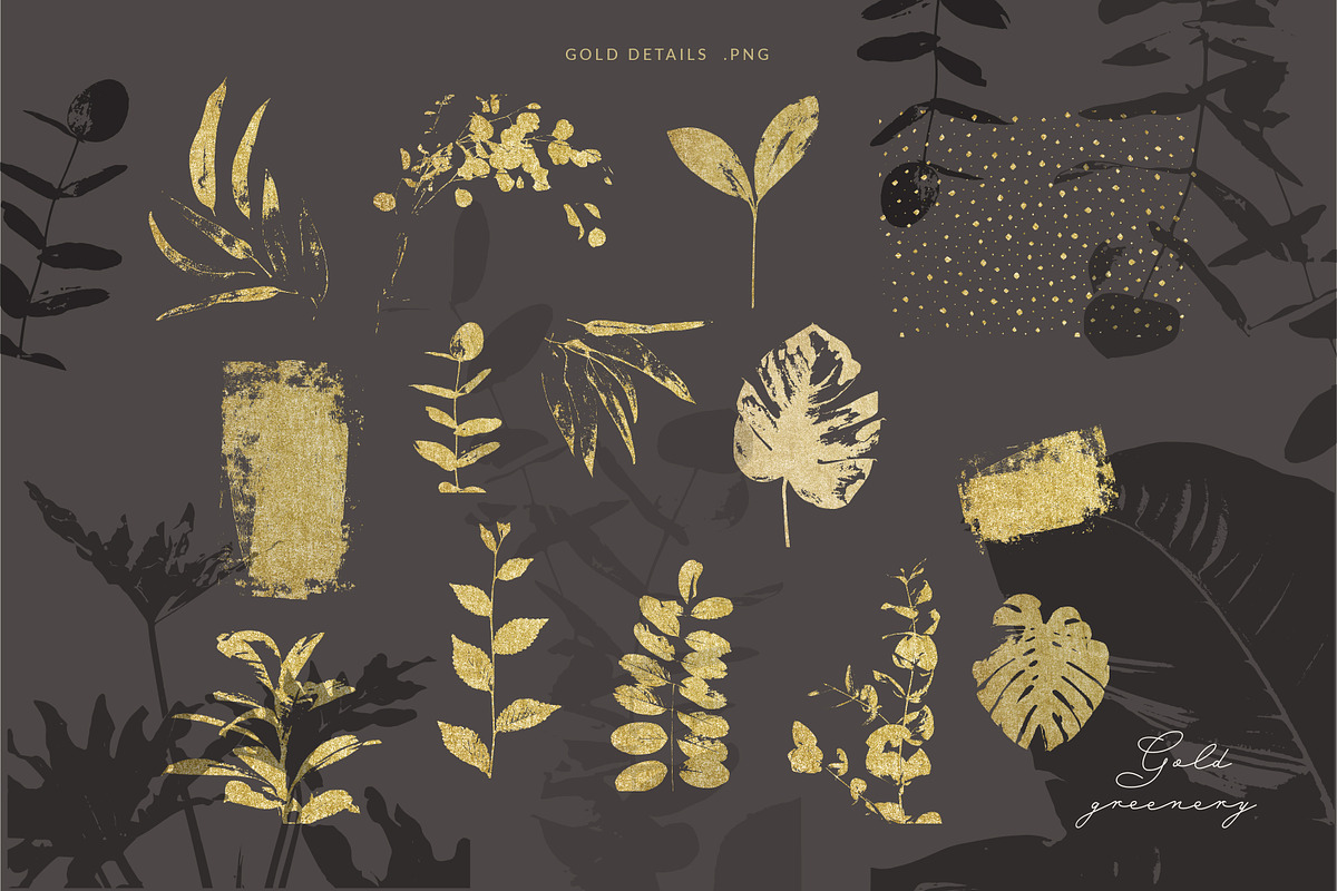 Beige gold Leaves collection, a Texture Graphic by Anna Sokol (Photo 3 of 6)