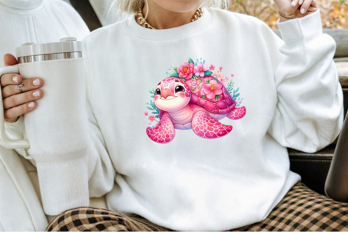 Pink Sea Turtle Clipart, an Illustration by Sublimation Artist (Photo 4 of 6)