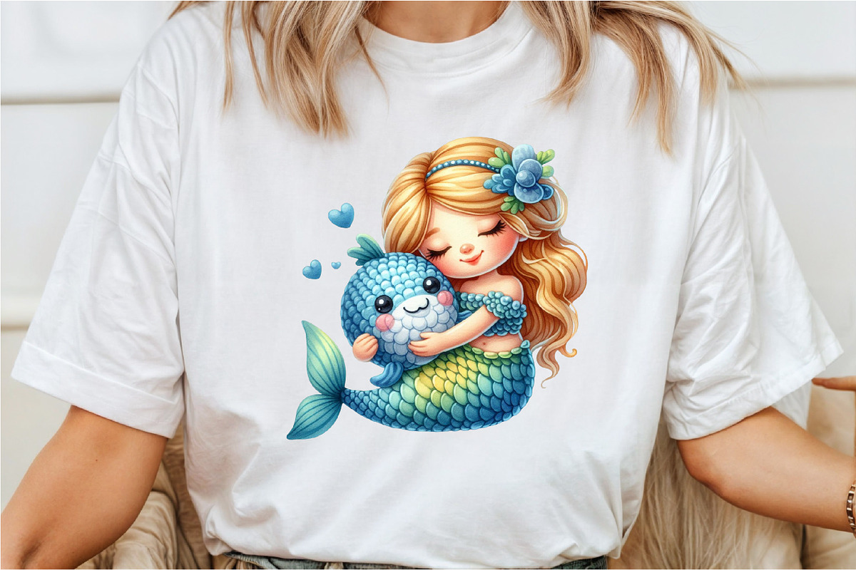 Crochet Fairy Mermaid Clipart, an Illustration by Rose Art (Photo 4 of 8)