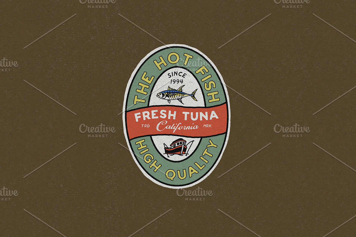 Vintage Fishing Logo Templates, a Sport Illustration by creatorimage (Photo 3 of 5)