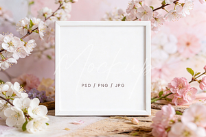 Square Wood Frame Mockup, a Product Mockup by TatiMockup