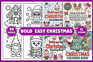 Bold & Easy Christmas Coloring Pages, a Seasonal Illustration by Design Station