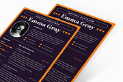 Purple Background Resume CV, a Resume Template by iDoodle Studio (Thumbnail 2 of 3)