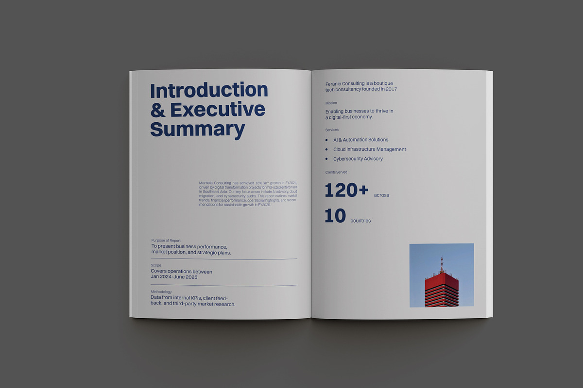 Blue Simple Business Report preview 4