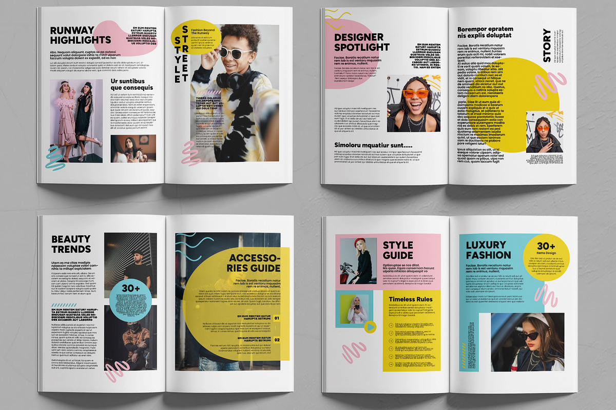 Fashion Lookbook Magazine Template, a Magazine Template by MightyDesign (Photo 3 of 6)