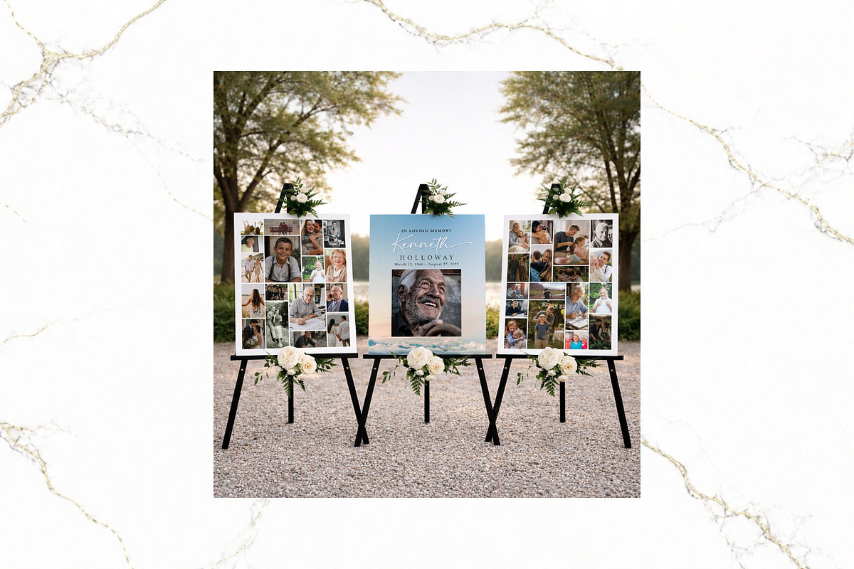 3 Panel Funeral Collage Canva FR011, a Poster Template by TyphoonStudio (Photo 6 of 9)