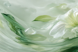 Flowing water with delicate flowers, a Photo by Beautiful things