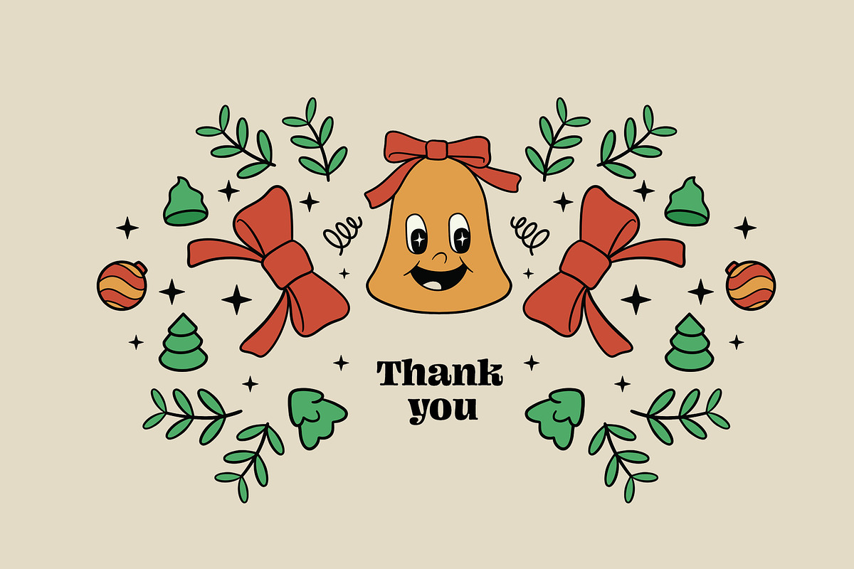Retro Groovy Christmas Procreate Set, a Brush Add-On by Pencil Twist (Photo 9 of 9)