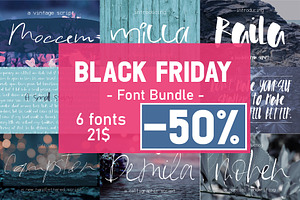 6 fonts for 21$ - Black Friday - 50%