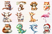 Watercolor Cute Animals Clipart, an Illustration by CreationArt (Thumbnail 3 of 5)