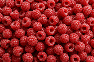 Fresh ripe raspberries arranged tigh, a Food & Drink Photo by professorinc