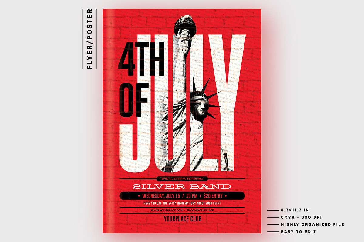 4th of July Flyer / Poster, a Flyer Template by Mariux (Photo 2 of 2)