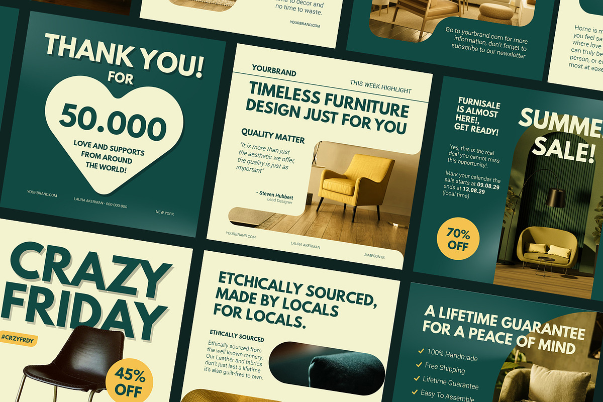 The Interior - 12 Instagram Post, a Social Media Template by Suhandi (Photo 3 of 5)