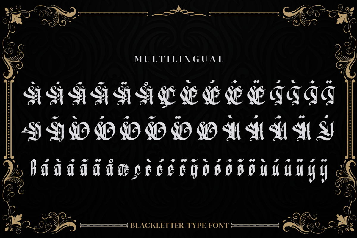 The Raid Letter - Blackletter, a Blackletter Font by Meizzaluna Design (Photo 6 of 10)