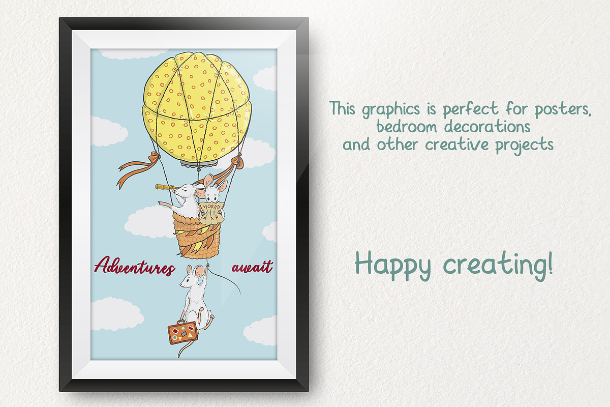 Hot air balloon vector clipart, an Object Graphic by Trinibis (Photo 3 of 3)