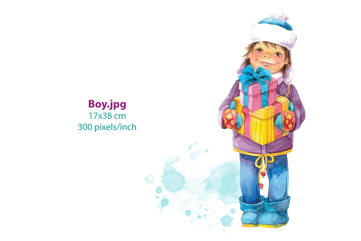 Watercolor Christmas Characters, a Person Illustration by Marina.Markizova (Photo 3 of 5)